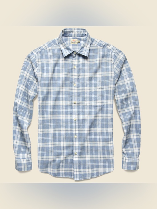 Faherty Other - Faherty Plaid Button Up Shirt Ventura Steel Heather Long Sleeve Mens Medium Blue